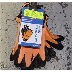 3 PAIRS OF WESTWARD HI-VIZ SYNTHETIC SERIES GLOVES