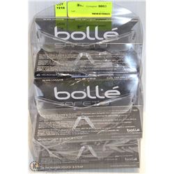 5 PAIRS OF BOLLE SAFETY GLASSES + MICROFIBRE