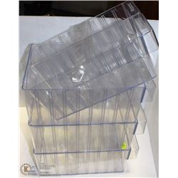 LOT OF 5 AKRO-MILLS PLASTIC BINS