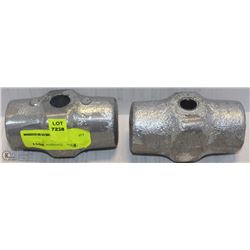 PAIR OF UNFINISHED HAMMER HEADS- NO HANDLE