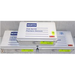 LOT OF 3 NEW NORTH FIRST-AID SAFETY KITS