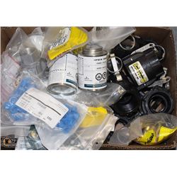 BOX FULL OF COULPINGS+IPEX PRIMER+OTHER FITTINGS