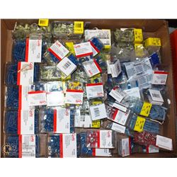 LARGE FLAT OF ASSORTED ELECTRICAL TERMINATIONS