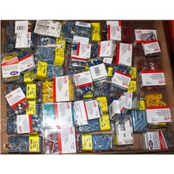 LARGE FLAT OF ASSORTED ELECTRICAL TERMINATIONS