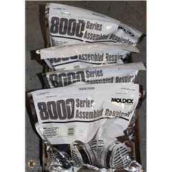 5 MOLDEX 8000 SERIES ASSEM. RESPIRATORS ON CHOICE