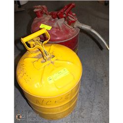 LOT OF 2 JUST-RITE METAL SAFETY CANS