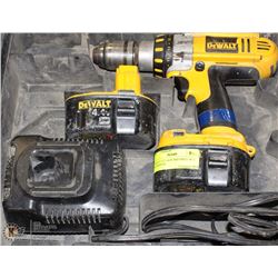 DEWALT 1/2" 14.4V XRP DRILL W/ 2 BATTERIES &