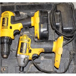 DEWALT 18V DRILL/IMPACT DRIVER SET W/ BATTERY &