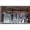 Image 1 : STEEL BOX W/TOOLS BRUSHES/LIGHTS