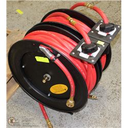 POWERFIST RETRACTABLE DOUBLE-AIR HOSE REEL