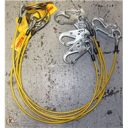 LOT OF 5 STEEL CABLE LANYARDS 310LB CAP