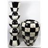 Image 1 : 2 SHOWHOME CHECKERPLATE EGGSHELL AND BLACK
