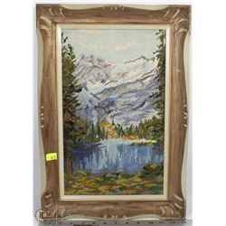 LAKE LOUISE NEEDLE POINT FRAMED