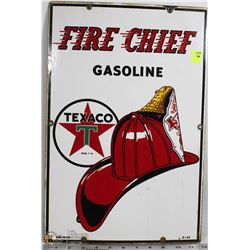 VINTAGE FIRE CHIEF TIN SIGN