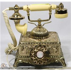 VINTAGE GOLD COLOR ROTARY PHONE
