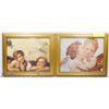 Image 1 : 2 CHERUB/ANGEL PICTURES FRAMED 12"X10" EACH