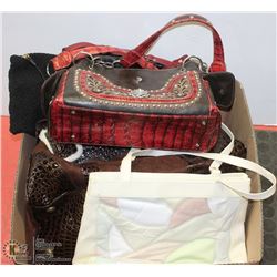 BOX OF LEATHER / CLOTH PURSES