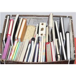 BOX FULL OF WRITING PADS/BOOKS