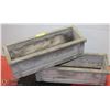 Image 1 : 2 GREY WOODEN PLANTERS 25"X9"X7"