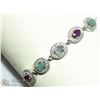 Image 1 : STERLING SILVER GEMSTONE ADJUSTABLE BRACELET