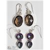 Image 1 : TWO PAIRS OF ST. SILVER GEMSTONE DROP EARRINGS