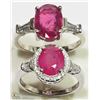 Image 2 : TWO STERLING SILVER RUBY RINGS