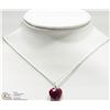 Image 1 : STERLING SILVER JULY RUBY HEART NECKLACE