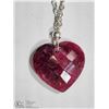 Image 2 : STERLING SILVER JULY RUBY HEART NECKLACE