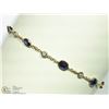 Image 2 : 14K YELLOW GOLD BLUE AND WHITE SAPPHIRE BRACELET