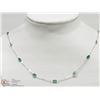 Image 1 : 10K WHITE GOLD 11 EMERALD NECKLACE MADE IN CANADA