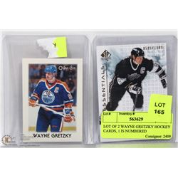 LOT OF 2 WAYNE GRETZKY HOCKEY CARDS, 1 IS NUMBERED