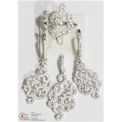 3PC STERLING SILVER CUBIC ZIRCONIA SET