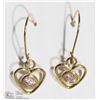 Image 1 : 10K YELLOW GOLD PINK CUBIC ZIRCONIA EARRINGS