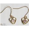 Image 2 : 10K YELLOW GOLD PINK CUBIC ZIRCONIA EARRINGS
