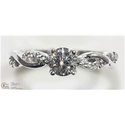 14K WHITE GOLD DIAMOND TWIST RING MADE IN CANADA