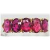 Image 2 : 14K YELLOW GOLD 5 RUBY RING