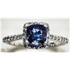 Image 1 : 14K WHITE GOLD TANZANITE AND DIAMOND RING
