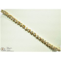14K YELLOW GOLD DIAMOND TENNIS BRACELET