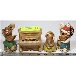 MADE IN ENGLAND RABBIT FIGURINES