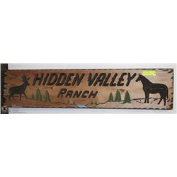 HIDDEN VALLEY RANCH WOOD SIGN