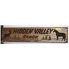 Image 1 : HIDDEN VALLEY RANCH WOOD SIGN