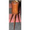 Image 1 : VINTAGE WINE COOLER, WOOD ON TRIPOD LEGS 33" TALL