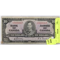 1937 CANADIAN $10 DOLLAR BILL