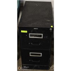 BLACK 2-DRAWER FILING CABINET W/ KEYS