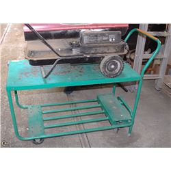 GREEN METAL WORKSHOP CART