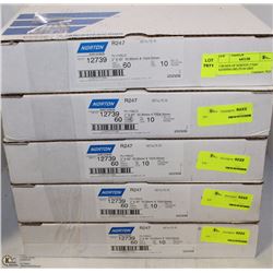 5 BOXES OF NORTON 2"X60" SANDING BELTS 60 GRIT