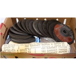 FLAT OF ABRASIVE GOODS INCL 180 SANDING SHEETS, 18