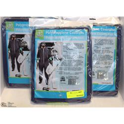 LOT OF 5 PUT-IT-ON DISPOSABLE POLYPROPELENE SUITS