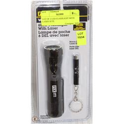 LOT OF 2 LED FLASHLIGHT WITH LASER SETS