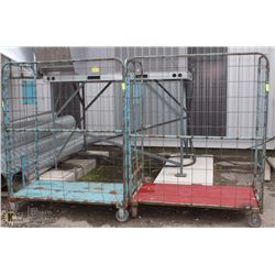 2 ROLLING METAL CAGES WITHOUT DOORS